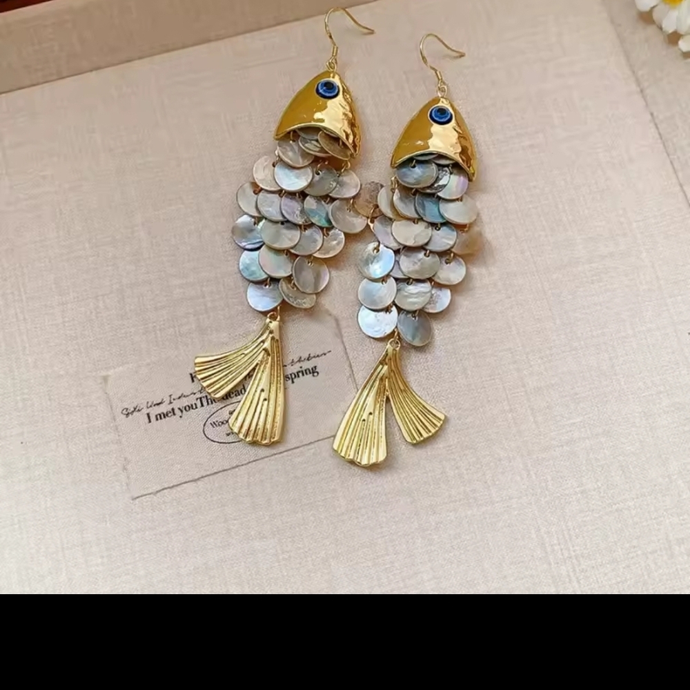 Blue and Silver Tassel Earrings